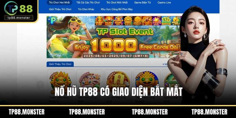 Nổ hũ TP88 có giao diện bắt mắt